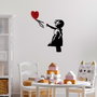 Wallity Banksy - 13-1 Escultura de pared metálica roja y negra
